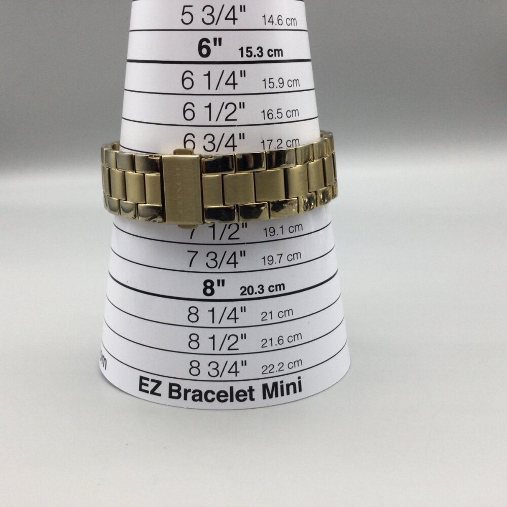 Coach Brand Watch Women 36mm Gold Tone Glitter Dial Logo New Battery 7.25" - Picture 12 of 13